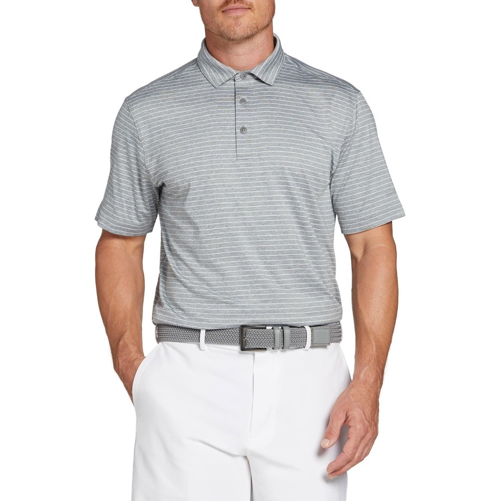 NWT Walter Hagen Performance 11 Classic Stripe Polo Gray/White Mens Small NEW